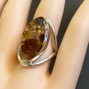 ATI Mexico Pressed Flower Solid Sterling Silver Ring PRETTY 🔥